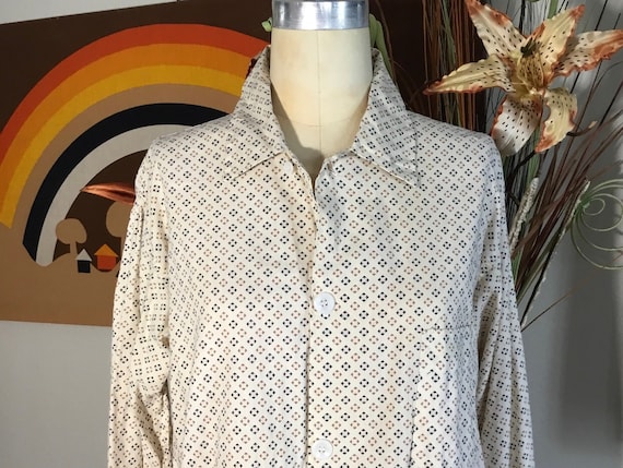 トップス 60~70s Bielefelder Pajama shirt Vintage 1980s 2 Piece NWOT Towncraft Green & Navy Stripe