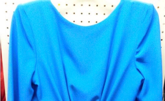 Estevez 1980's Dress Ladies Royal Blue Polyester
