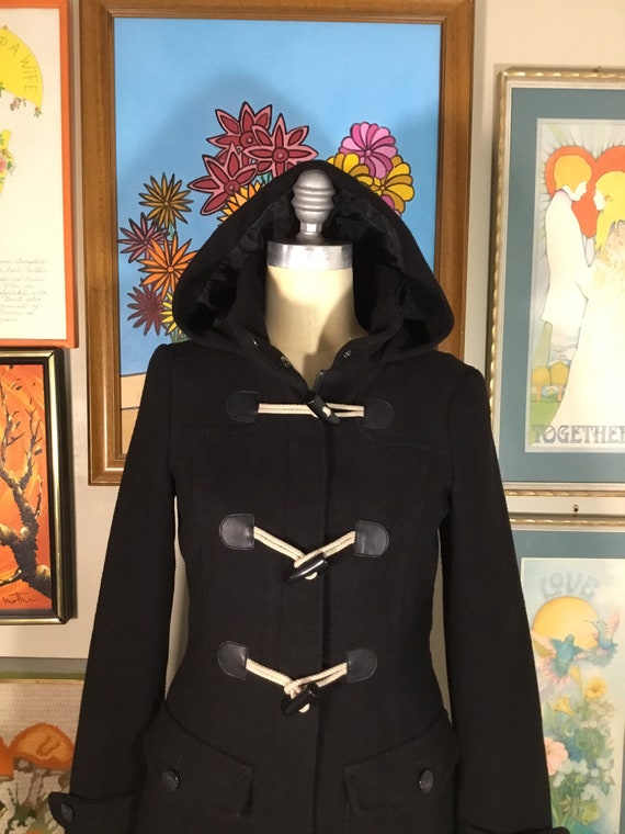 Esprit 1980’s Women’s Black Hooded Winter Coat (De