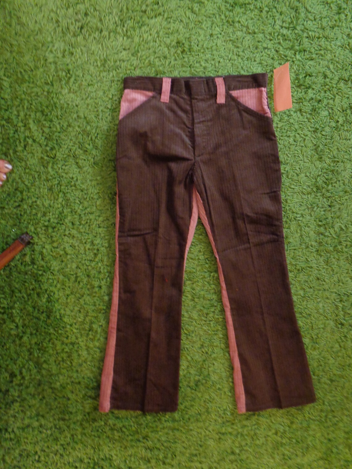 two tone corduroy pants