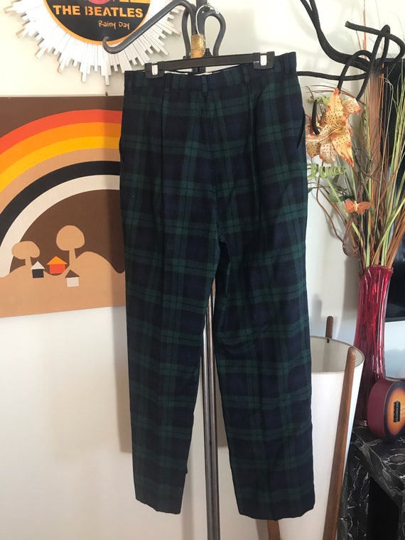 L L Bean 1970s Ladies Plaid Slacks - image 4