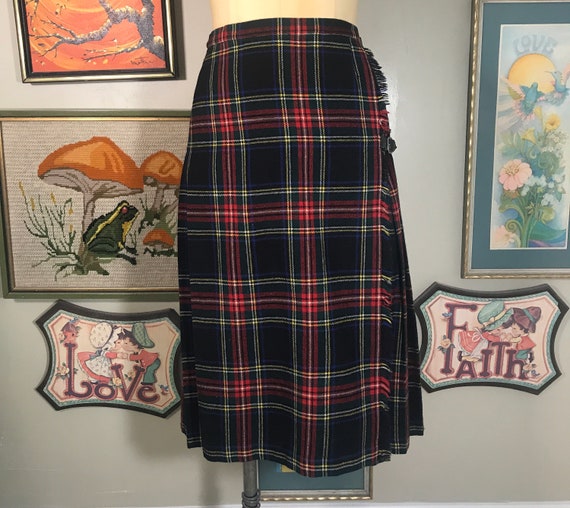 Strouss Kilt 1960's Era Scottish Wool Plaid Pleat… - image 2