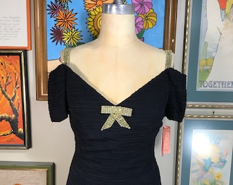 1980's Ruched & Ruffled Club dress