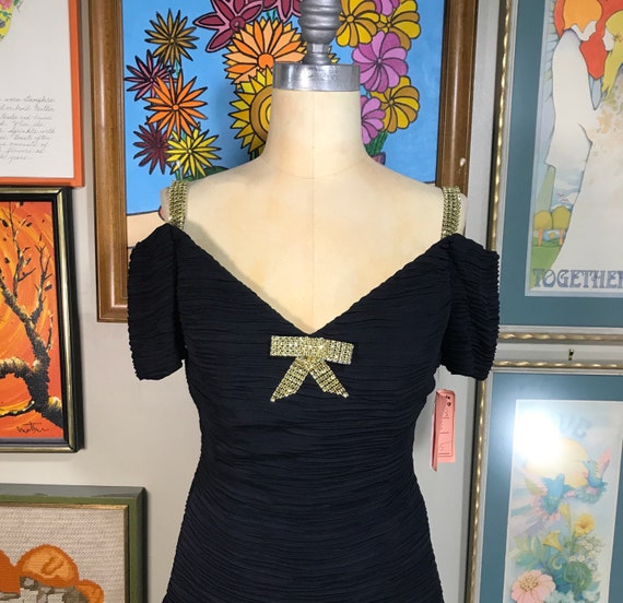 1980's Ruched & Ruffled Club dress - image 1