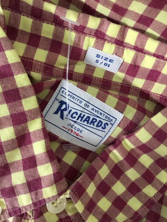 Richards 1980’s Men’s Gingham Check long Sleeve S… - image 5