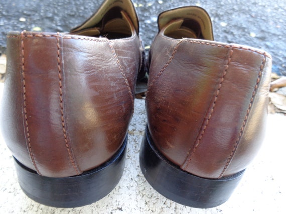 Giorgio Brutini 1980's Men's Brown Snake and ostr… - image 5