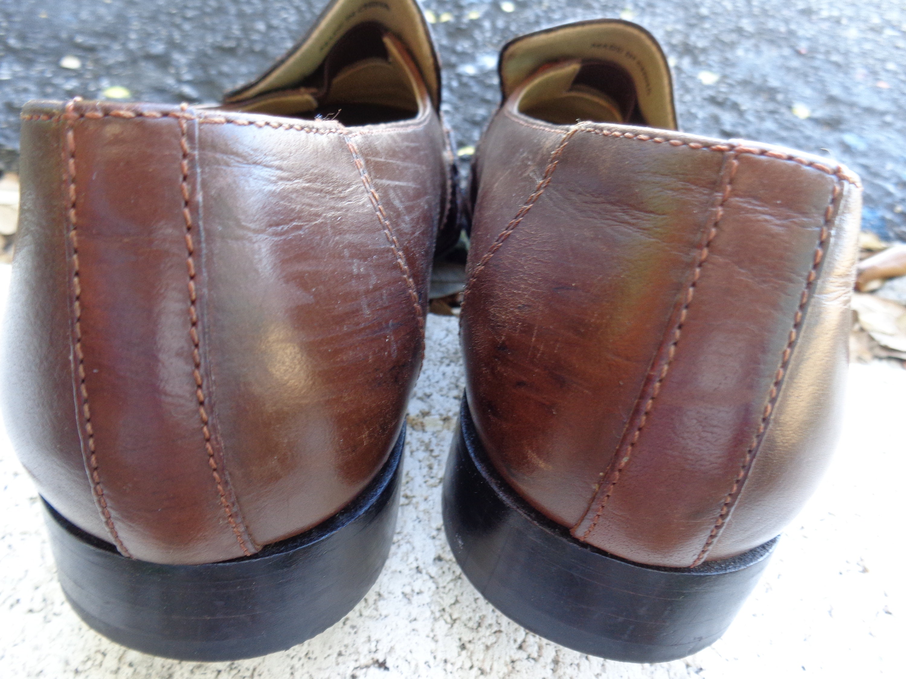 Giorgio Brutini Genuine Snake Dark Brown Loafers with Gold Buckle Vintage Giorgio Brutini Snake Skin Loafers: Gold Lion Detail  main image 2