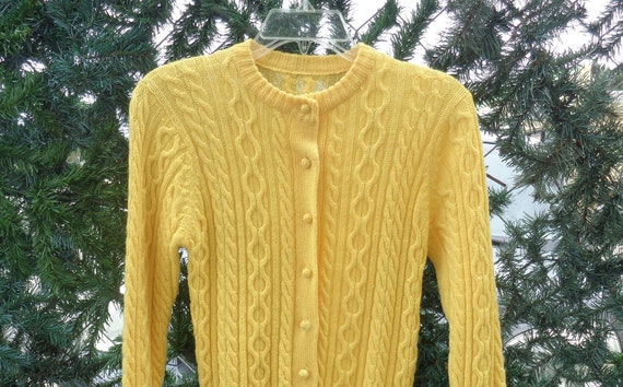 Bright yellow cardigan clearance sweater