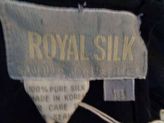 Royal Silk Studio 1980's Black on Black Long Pure… - image 8