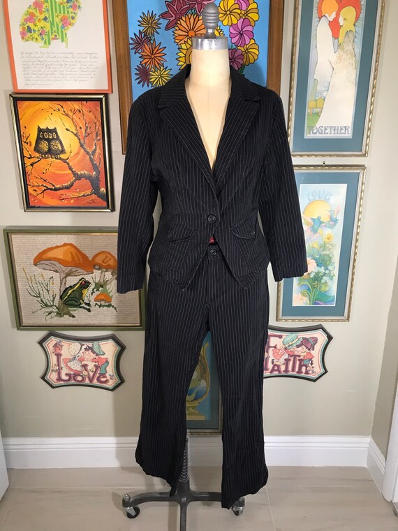 Levi's Jeans 1990's 2 Piece Ladies Pin Stripe Suit - image 2