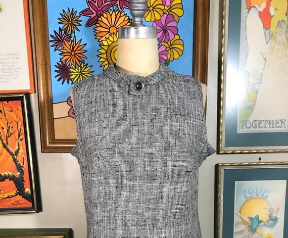 1960’s Mod Cotton Tweed Shift Dress - image 1