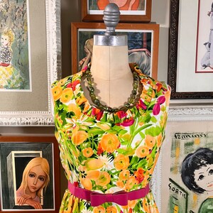 1970&#39;s Hawaiian Floral Print Maxi Dress (Small)
