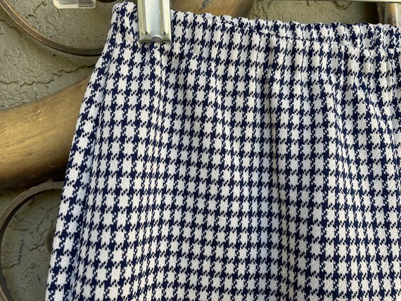 1970’s Women’s Navy Houndstooth Plaid Polyester P… - image 3