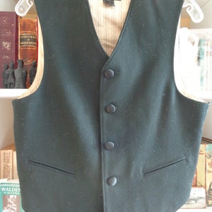 Double RL by Ralph Lauren 1980's Men's Black 100% Wool Vest zdjęcie 2