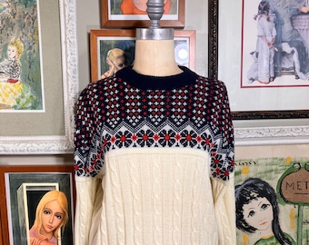 JC Penney 1970's Winter Acrylic Pullover Ski Sweater