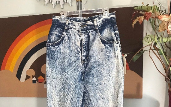 Hollywood Era 1980's Acid Wash Blue Jeans Cotton … - image 1