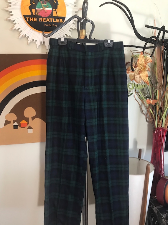 L L Bean 1970s Ladies Plaid Slacks - image 3