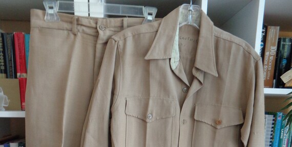 Authentic WWII VINTAGE Men's US Army Khaki Gabardi