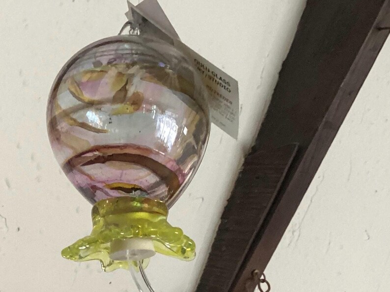 Hummingbird Feeder Handblown Glass image 5