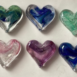 A larger Blown Glass heart, Wedding Favors, Brides gifts, Gift Hearts, Handmade glass Hearts, Valentine Hearts image 2