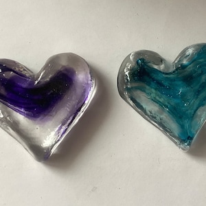 A larger Blown Glass heart, Wedding Favors, Brides gifts, Gift Hearts, Handmade glass Hearts, Valentine Hearts image 7