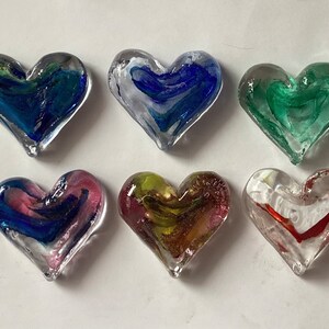 A larger Blown Glass heart, Wedding Favors, Brides gifts, Gift Hearts, Handmade glass Hearts, Valentine Hearts image 3