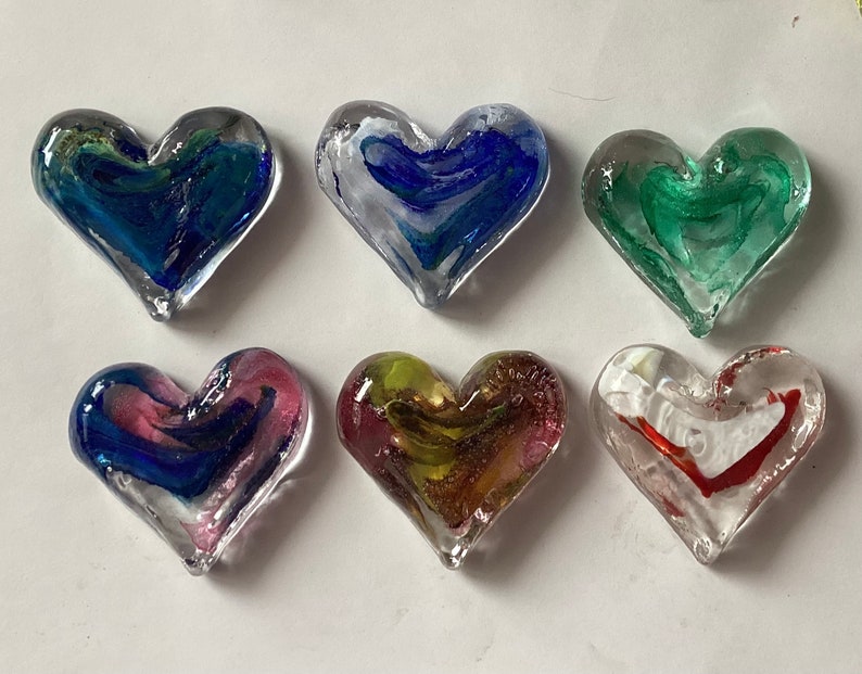 A larger Blown Glass heart, Wedding Favors, Brides gifts, Gift Hearts, Handmade glass Hearts, Valentine Hearts image 3