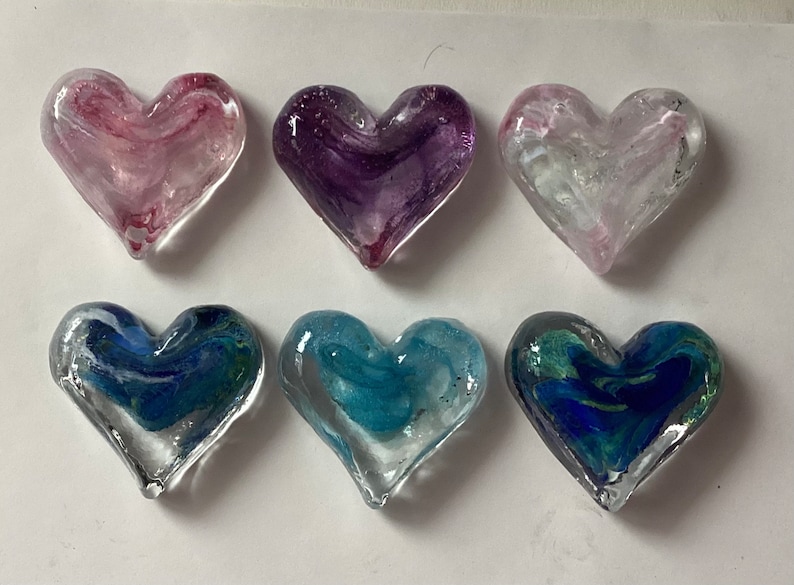 A larger Blown Glass heart, Wedding Favors, Brides gifts, Gift Hearts, Handmade glass Hearts, Valentine Hearts image 5