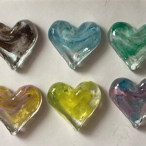 A larger Blown Glass heart, Wedding Favors, Brides gifts, Gift Hearts, Handmade glass Hearts, Valentine Hearts image 4