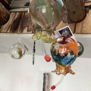 Hummingbird Feeder Handblown Glass image 2