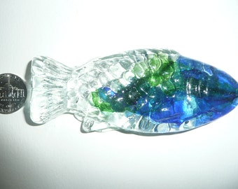 Fish paperweight, Glass gift,  decoration, Stocking stuffer Free shipping