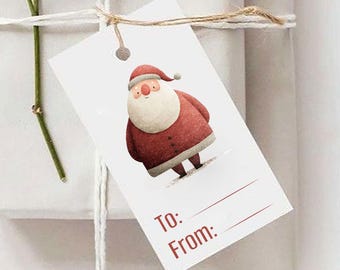 Ausdruckbare Weihnachtsgeschenkanhänger, Feiertagsgeschenkanhänger (PDF, PNG)