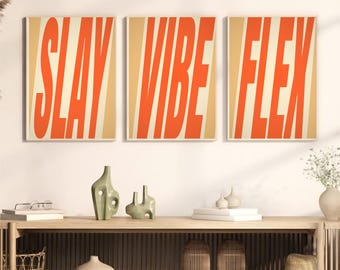 Slay Vibe Flex Wand Kunst Druck, 3er Set (Digitaler Download)