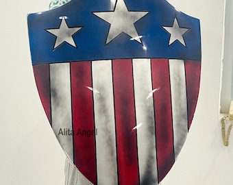 Battle Damaged Captain America Shield: Aluminum Metal, Cosplay Prop