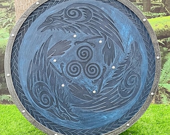 Eivor Valhalla Raven Authentic Battleworn Viking Shield