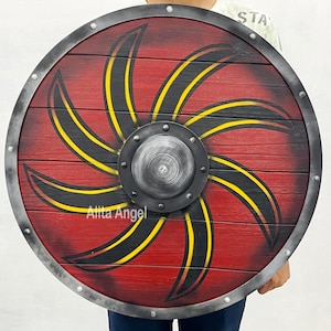 Ivar The Boneless Viking Shield - Wooden Round Viking Shield For Cosplay and Rleplay
