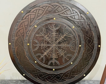 Viking Vegvisir Round Shield for Battle and Display