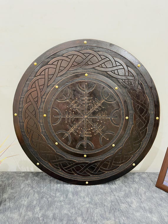 Viking Vegvisir Round Shield for Battle and Display