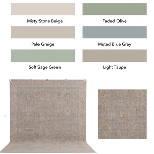 Alfombra turca azul de 8 x 10, alfombra neutra de lana para sala de estar, alfombra oriental, alfombra Oushak, alfombra grande para decoración rústica, 7'11 x 9'11 imagen 3