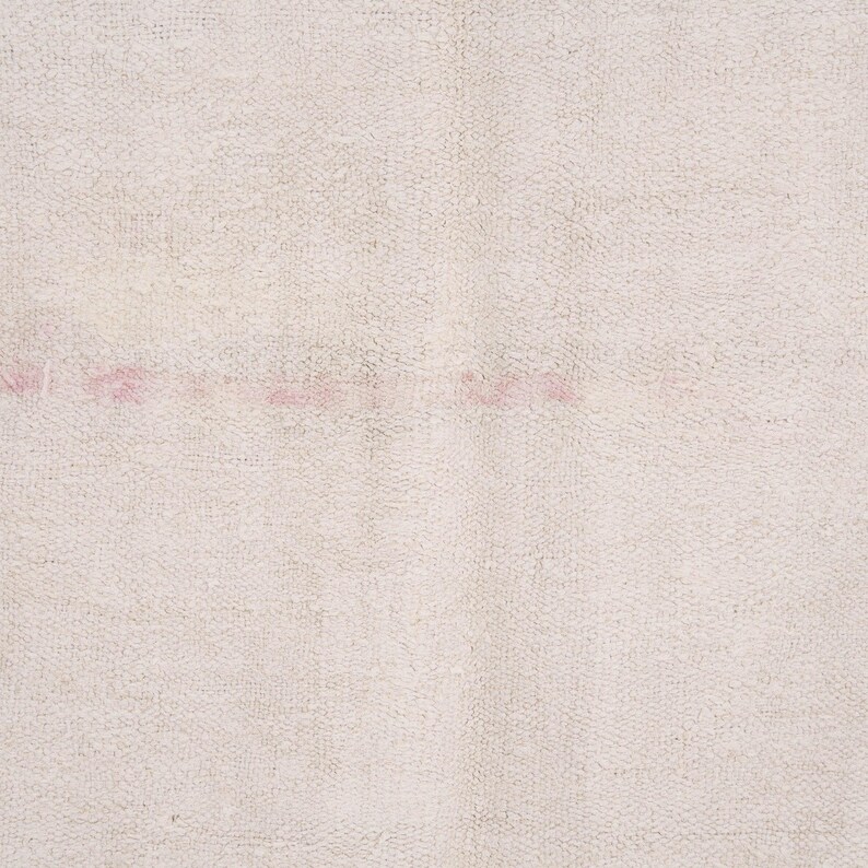 Vintage Turkish Rug 5x7, Handwoven | White Wool Antique Hemp 1970s ...