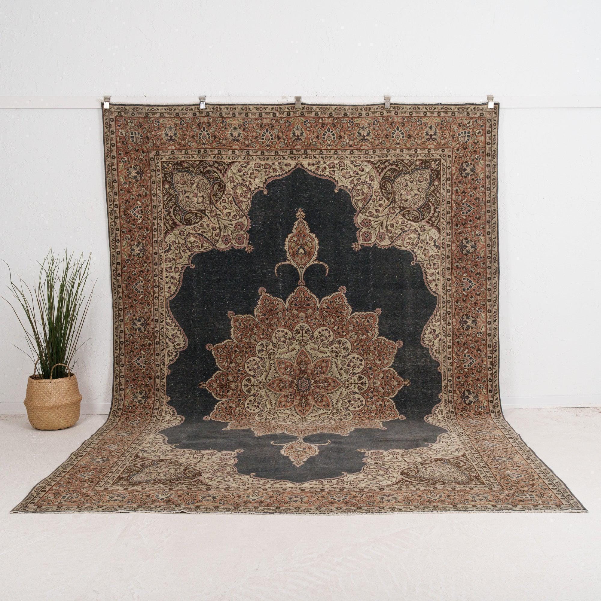 8x12 ヴィンテージ トルコラグ、ハンドメイドラグ - ベージュ