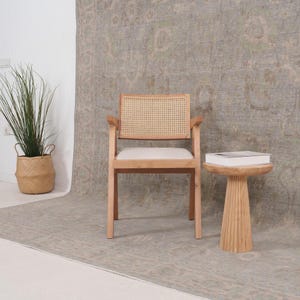 Alfombra turca azul de 8 x 10, alfombra neutra de lana para sala de estar, alfombra oriental, alfombra Oushak, alfombra grande para decoración rústica, 7'11 x 9'11 imagen 10