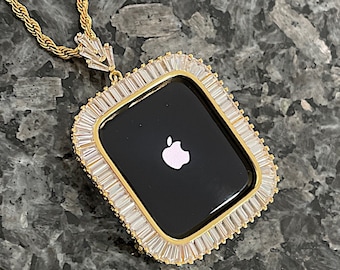 Apple Watch Pendant Yellow Gold Necklace wear on watch or neck Bling Apple Watch pendant Apple Watch Necklace. Free shipping over 35
