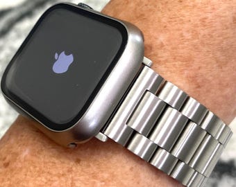Titanium color stainless steel Apple Watch Band and or Titanium color Watch case 44mm,45mm 49 ultra 42mm 46mm Apple Watch bands