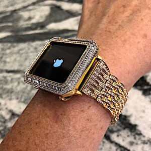 Yellow gold Apple Watch Band and or Lab Diamond Apple Watch case Apple Watch bands Apple Watch protectors Apple Watch cases Apple Watch