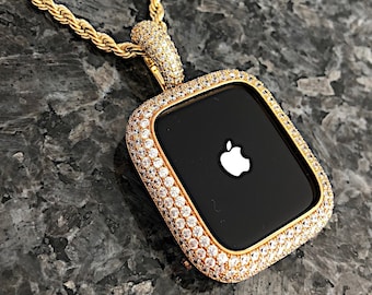 14k yellow gold GP Apple Watch Pendant Necklace wear on watch or neck Apple Watch necklace Apple Watch pendants, Apple Watch necklaces