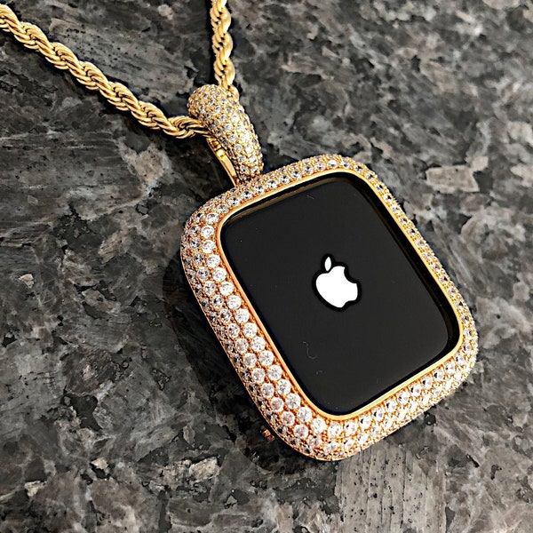 Apple Watch Pendant Yellow Gold Necklace wear on watch or neck Apple Watch necklace Apple Watch pendants, Apple Watch necklaces