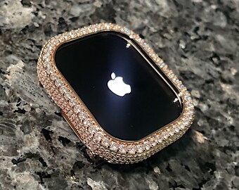 14k Rose Apple Watch Watch case lab diamond Apple watch cover Apple watch cases Apple Watch covers Apple Watch bling cases Apple Watch Ultra