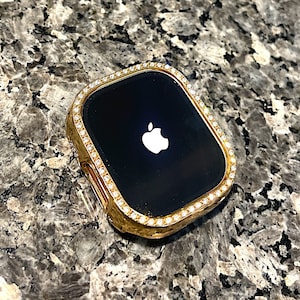 14k yellow gold 49mm Ultra plated Pc Crystal Apple Watch Case 1 row Made w/CRYSTALLIZED™ - Swarovski Elements Apple Watch case no screen