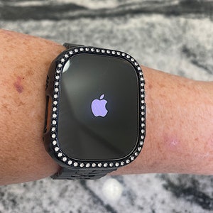 49mm Ultra 1-2 Black Crystal Apple Watch Case Single row Apple Watch ultra cover bumper Made with CRYSTALLIZED™ - Swarovski Elements